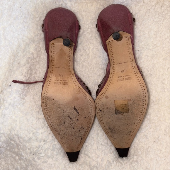 Miu Miu Pink Embellished Heels - Picture 3 of 4
